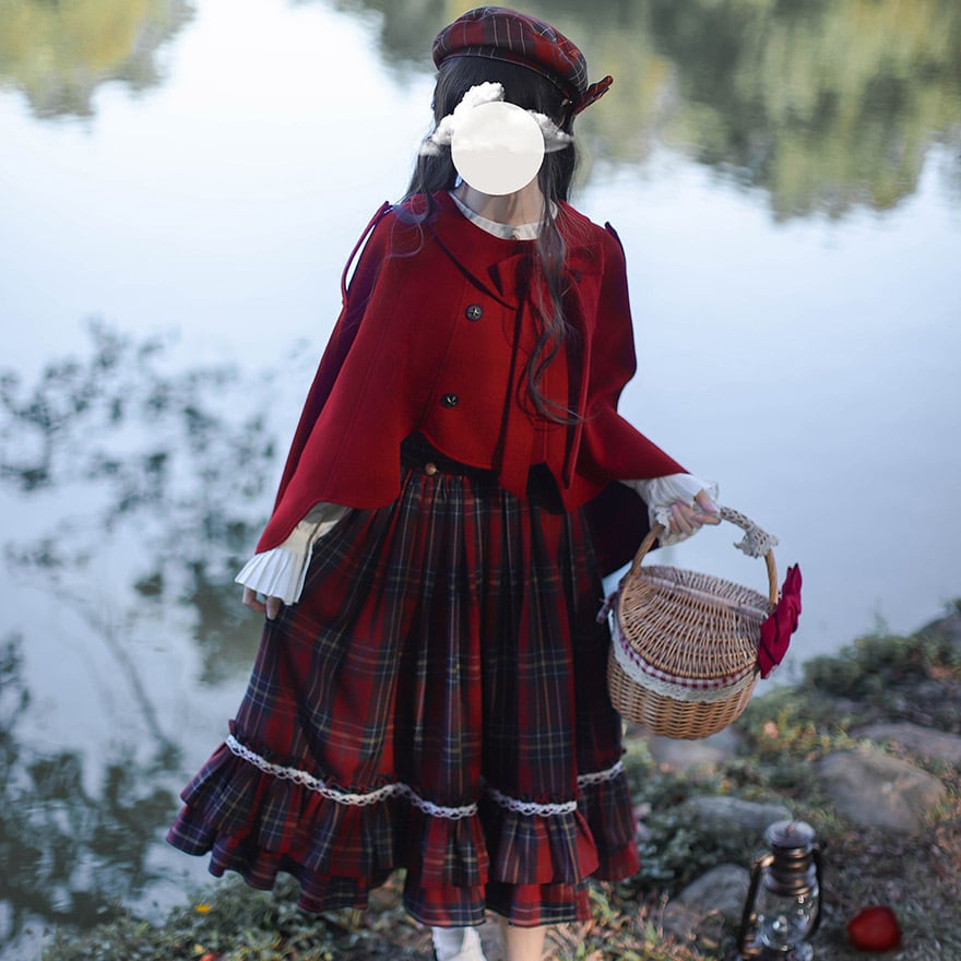 海外ロリィタ　スカート・ケープ・ベレー帽 海外ロリィタ スカート・ケープ・ベレー帽 - メルカリ