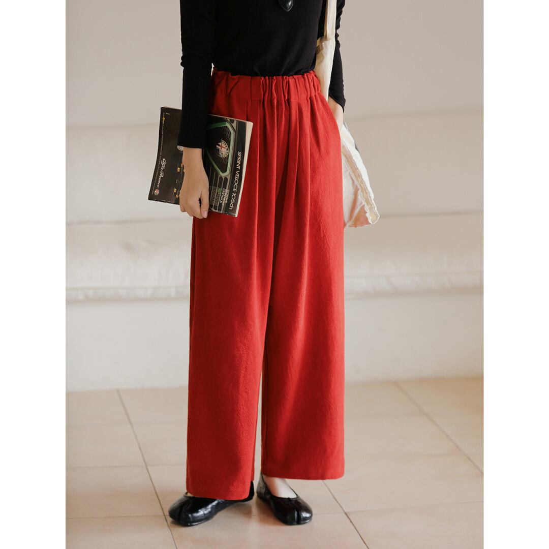 washed draped casual pants