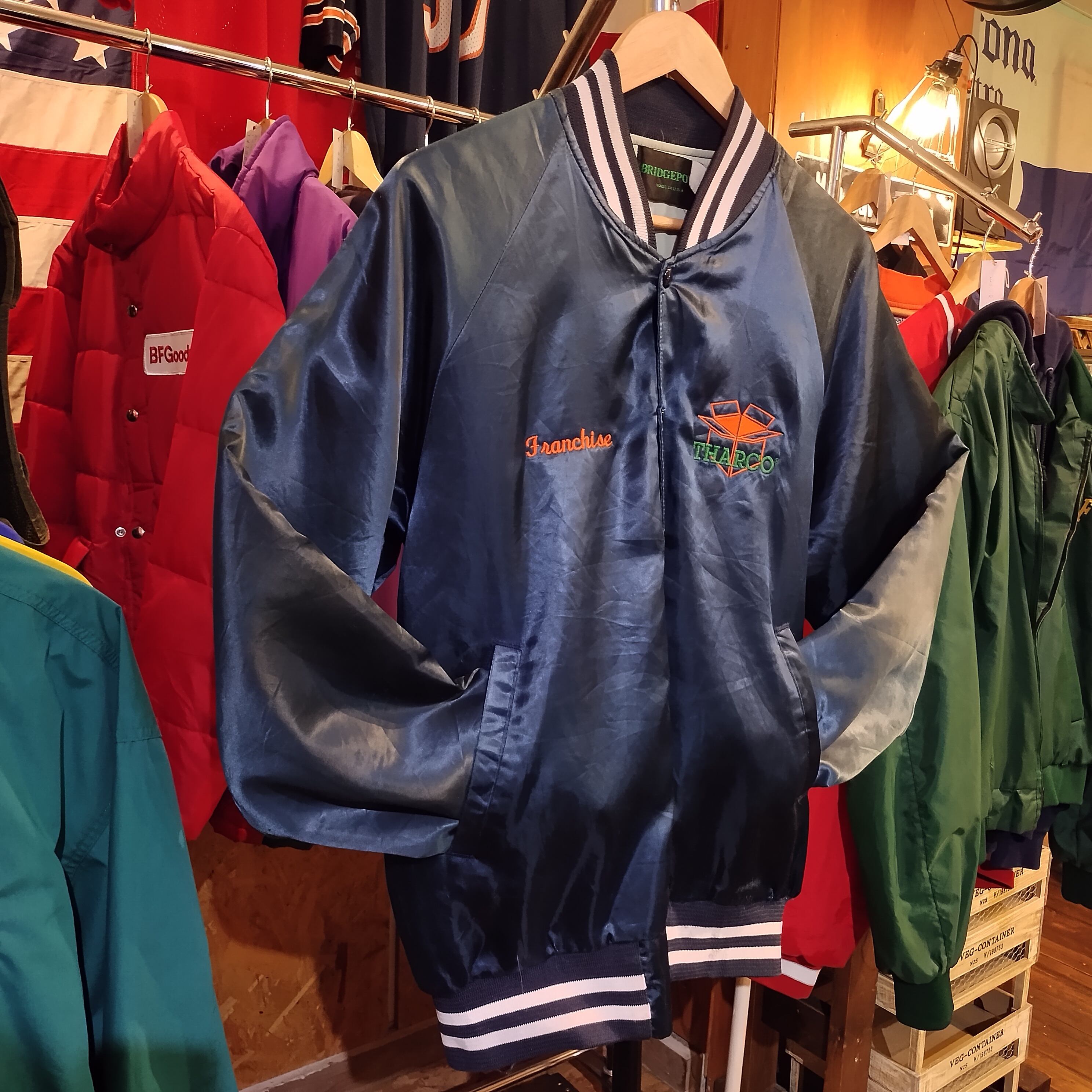 Used ナイロンジャケット◇アメリカ製 スタジャン Bridgeport 襟無し