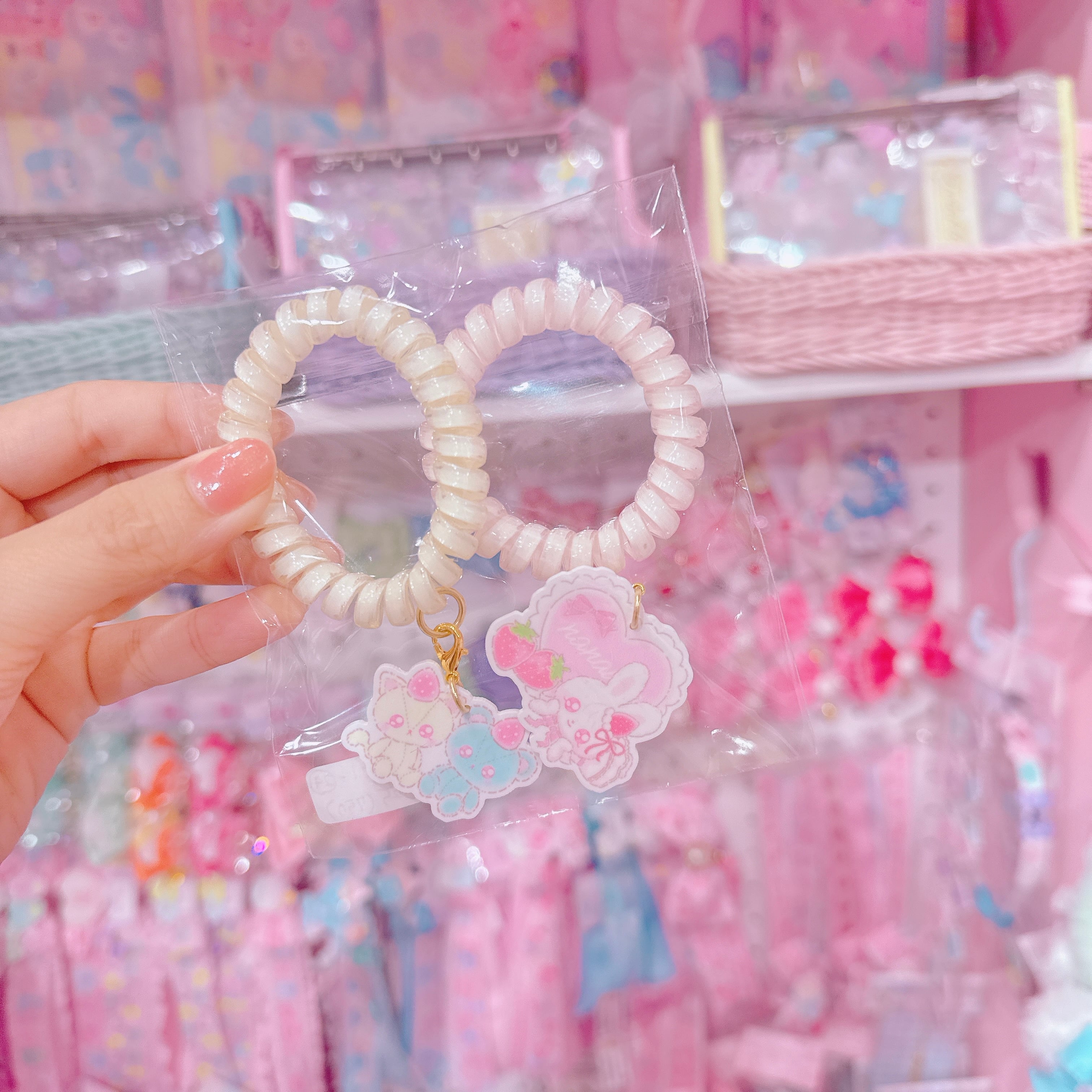 【R7】41-24チャーム付きリングゴム（２個セット）