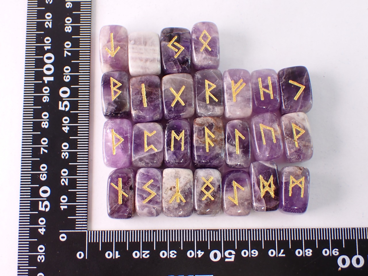 ルーンストーン　アメジスト　25石セット　 [D1-204]