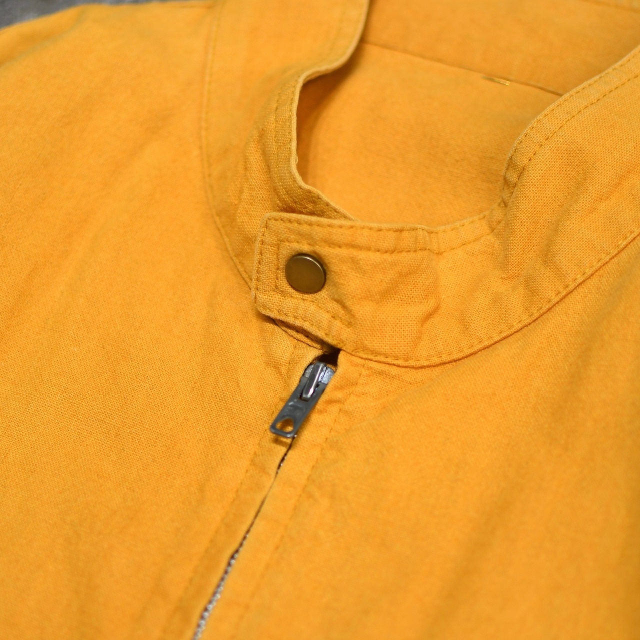 cotton linen stand collar jacket yellow
