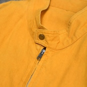 cotton linen stand collar jacket yellow