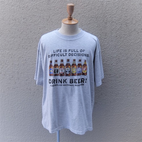 Print T-shirt "DRINK BEER"／プリント Tシャツ "ドリンク ビア"