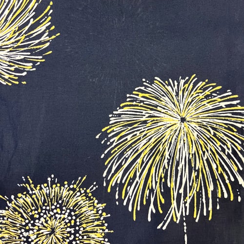 浴衣 花火柄 藍染 総絞り浴衣 花火柄 藍染 木綿 夏着物 総絞り浴衣