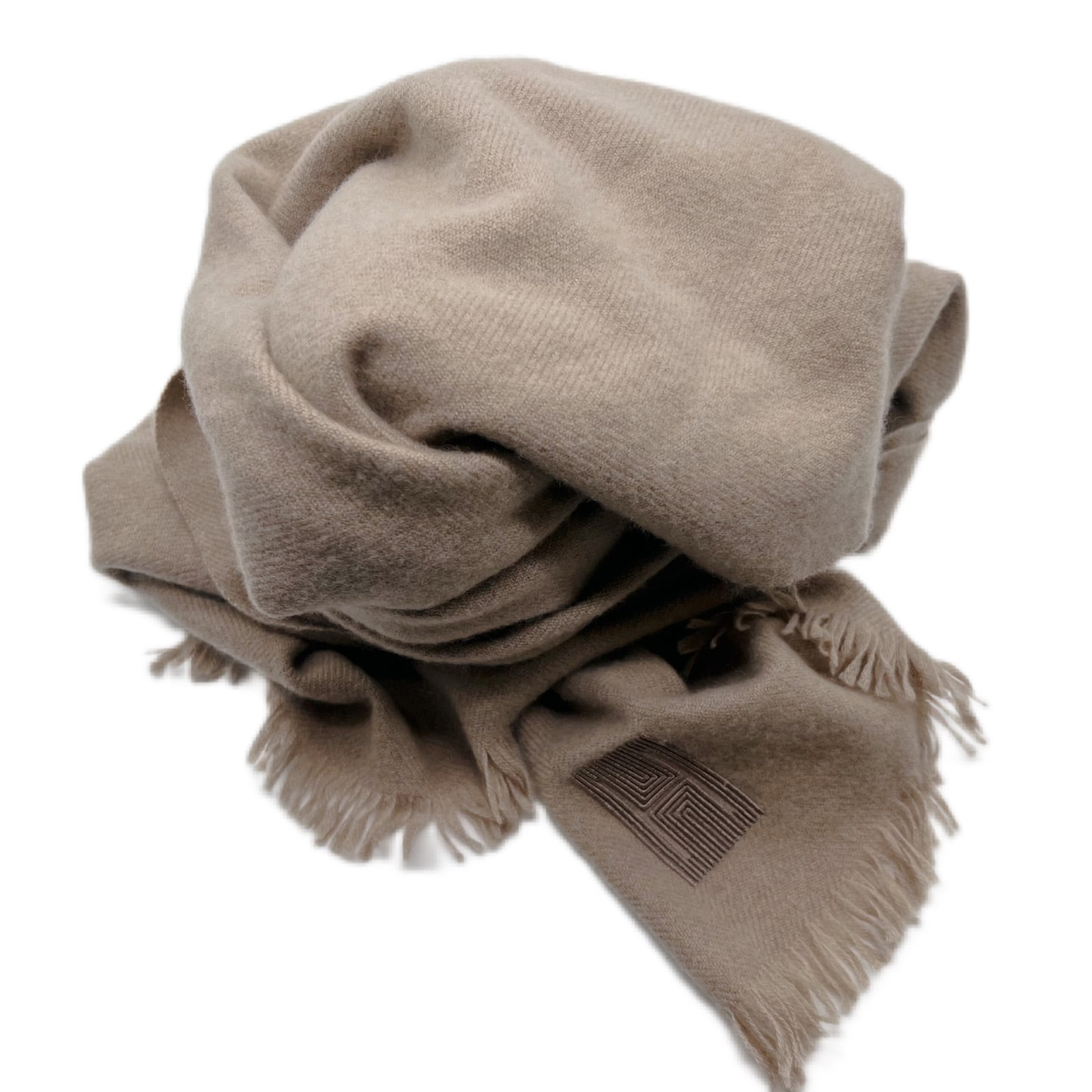 HERMES】エルメス ロゴ カシミア ストール ベージュ | Regalia.japan