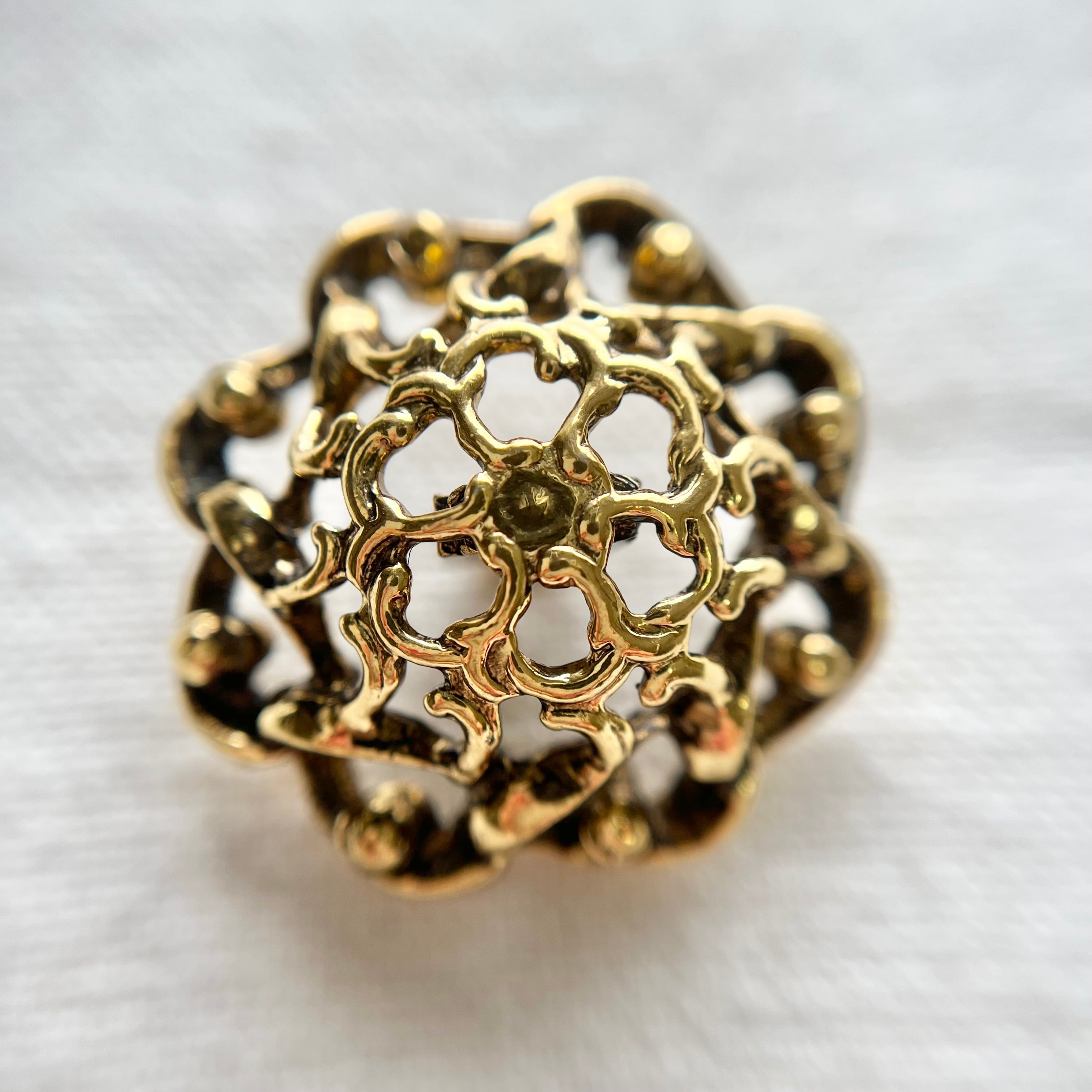 編み込みゴールドフラワー 30㎜