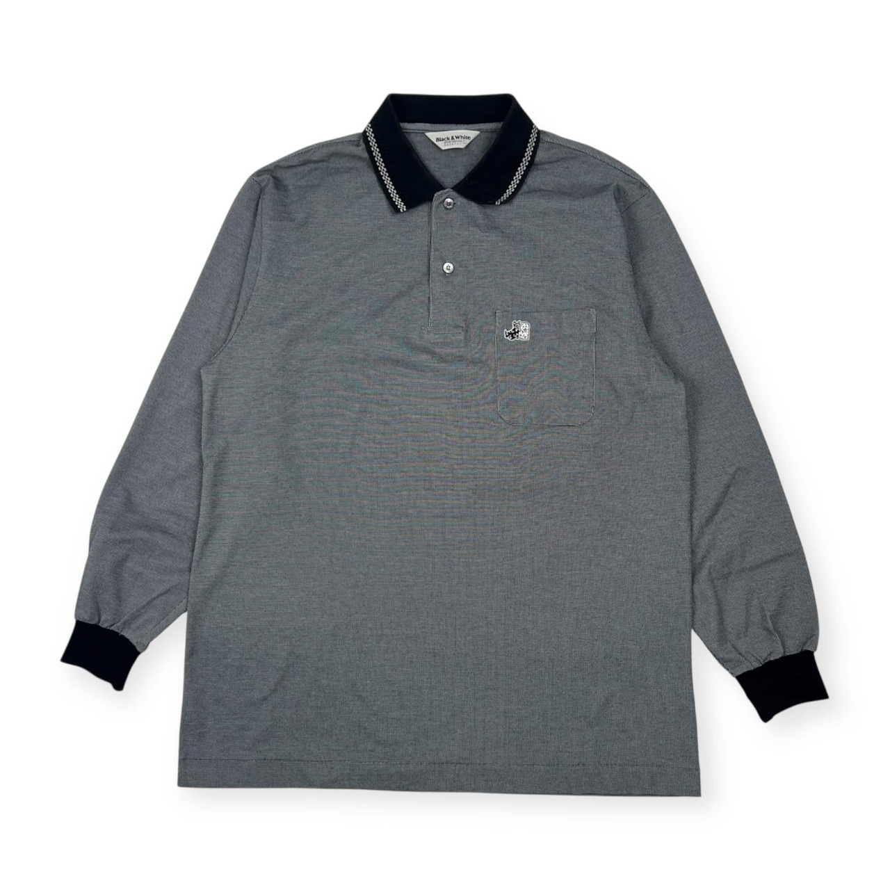 Black & White ブラックアンドホワイト 長袖 ポロシャツ L/ブラック系 メンズ ゴルフ