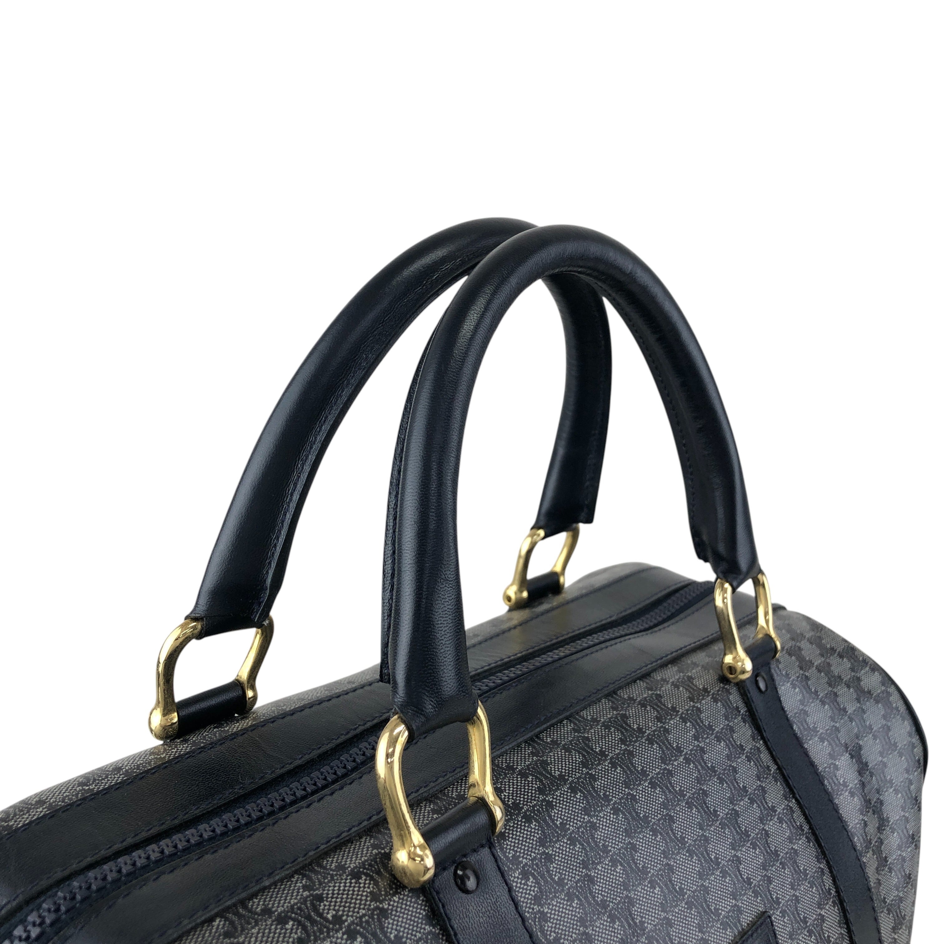 CELINE セリーヌ ブラゾン ブラゾン型押し ボストンバッグ ネイビー