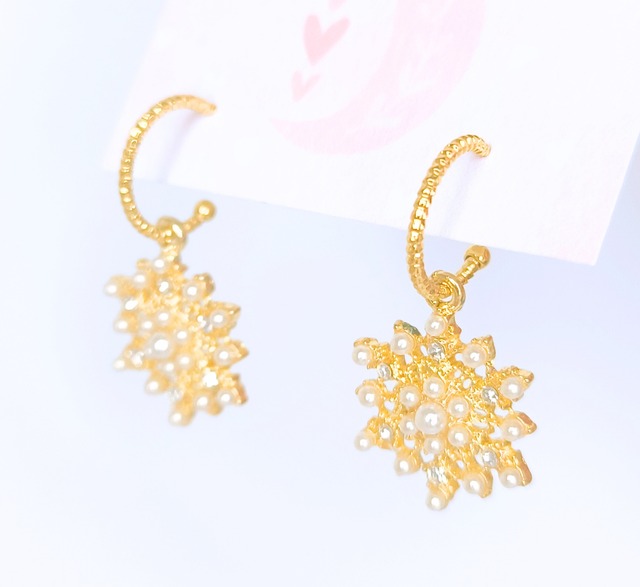 スノーフレークフープピアス［CDL-072］