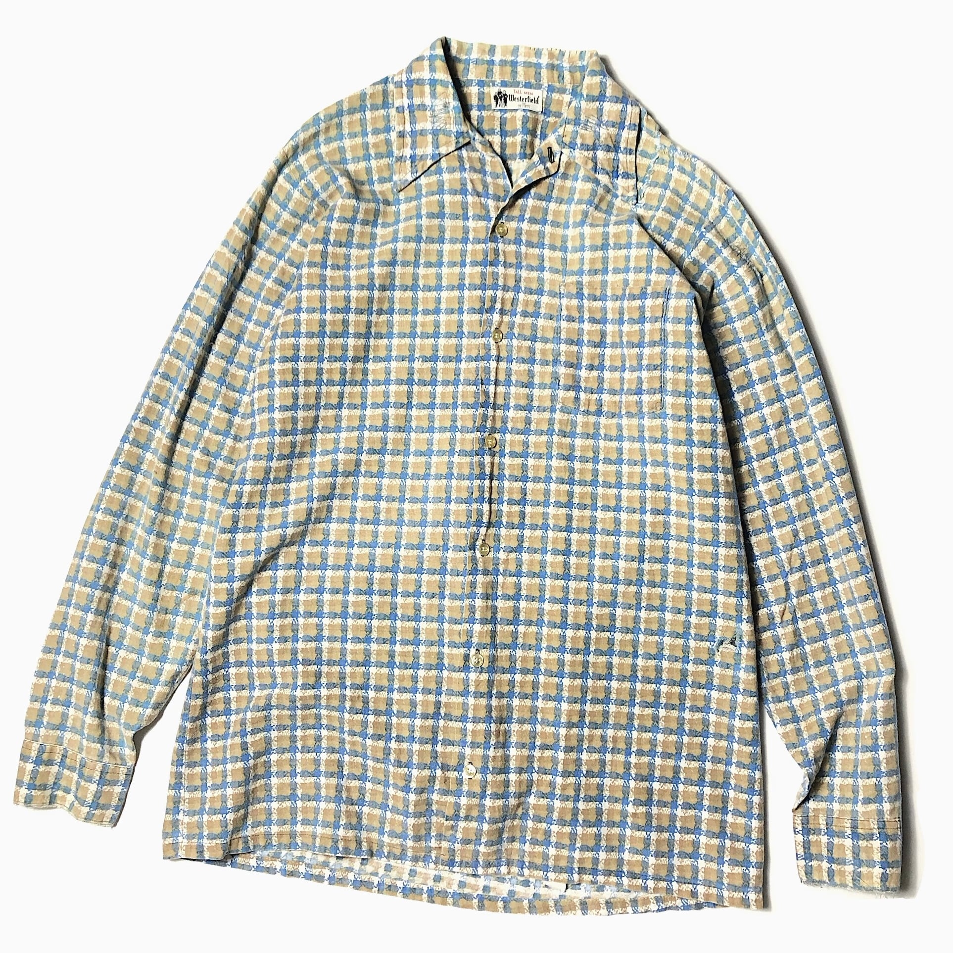 Vintage 50's【CAMPUS】Open Collar Rayon Shirt | Antler