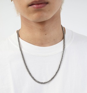 LaLibeModa ステンレス　6面カット　ダブル喜平ネックレス　シルバー　マイアミキューバンチェーン　幅6ミリ メンズネックレス　レディースネックレス　プレゼント