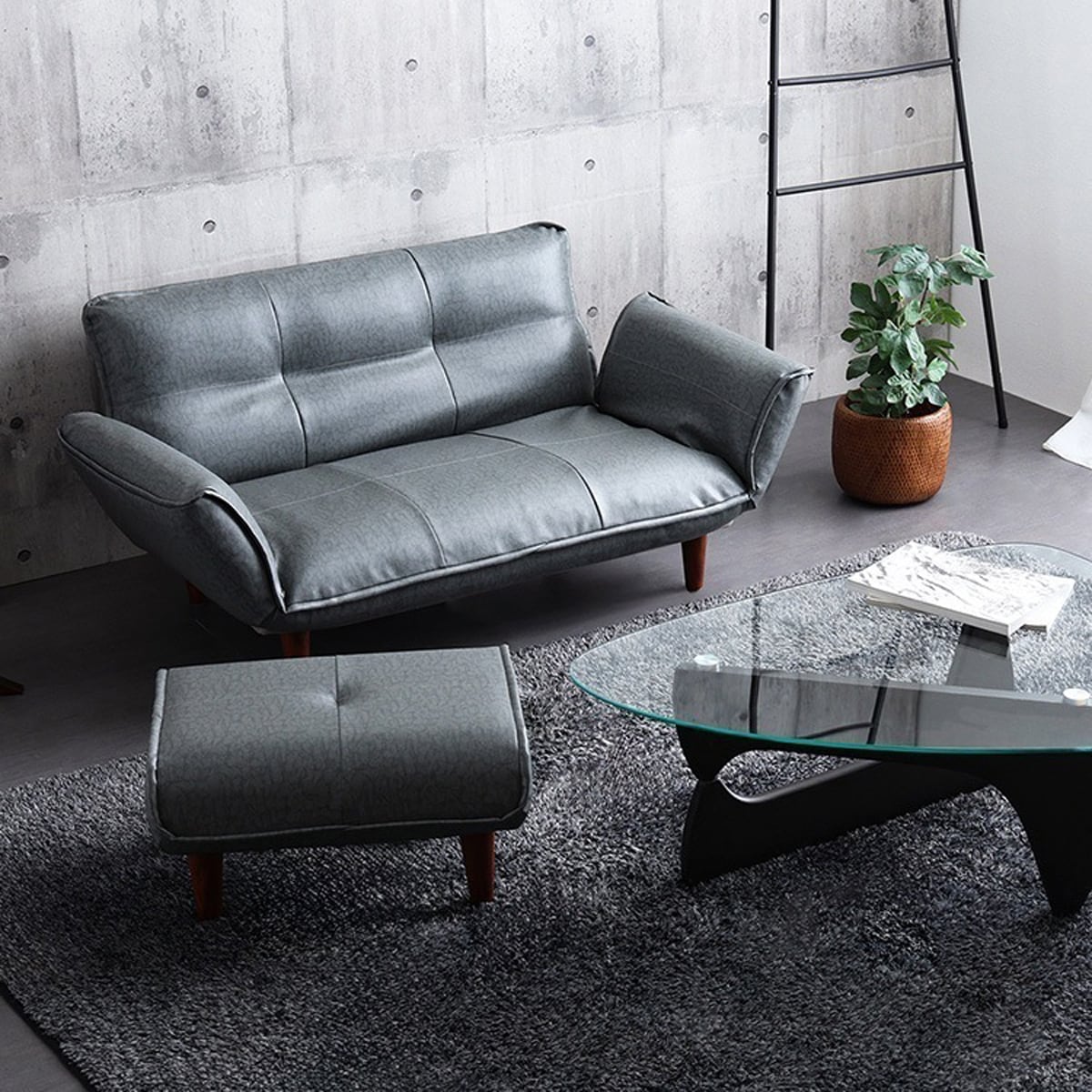 ヴィンテージカウチソファ オットマンセット LUKAS-ルーカス-ヴィンテージソファ 2人掛け PV