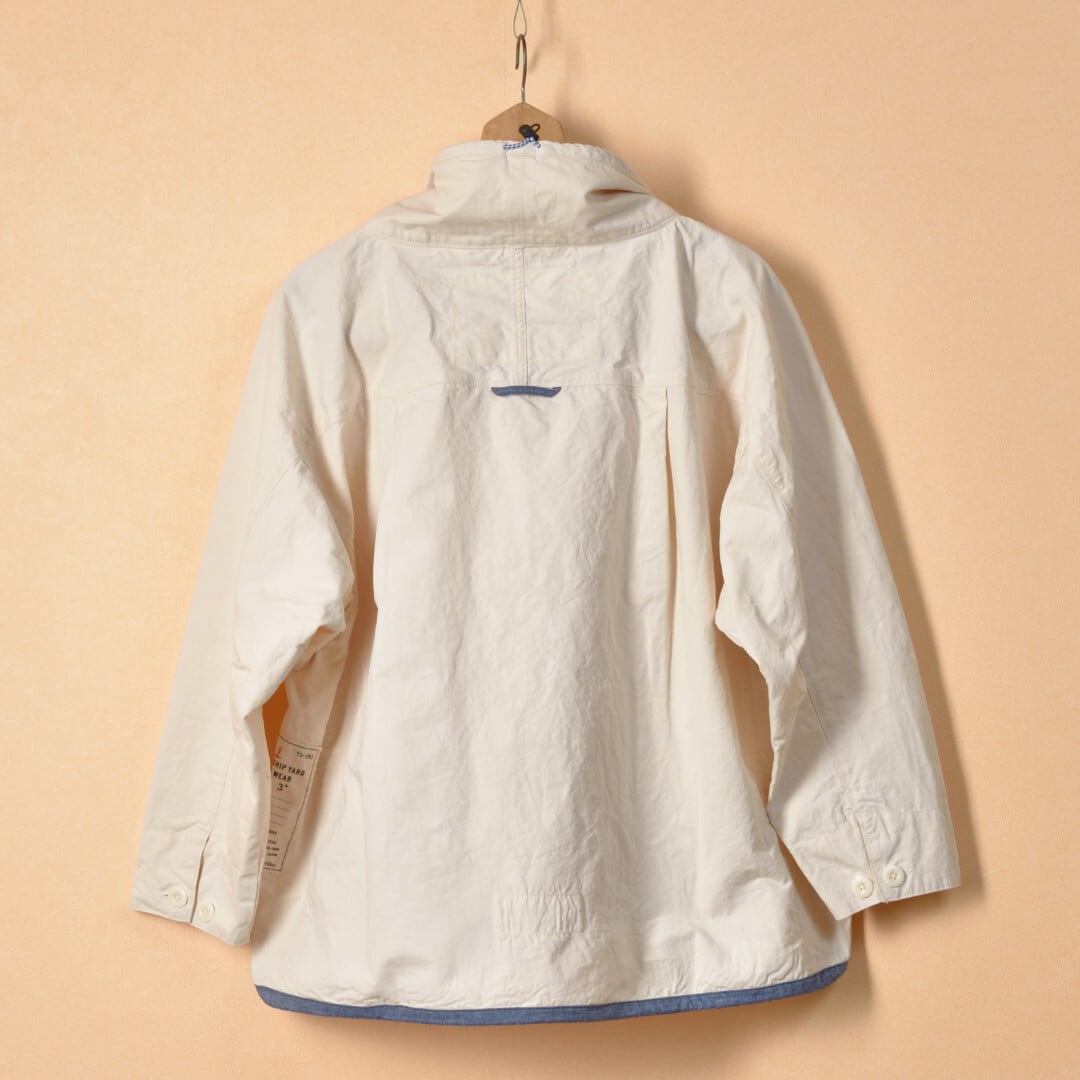 快晴堂 カイセイドウ HAYATE マリンデッキクルーヤッケ・アッシュアイボリー【送料無料】