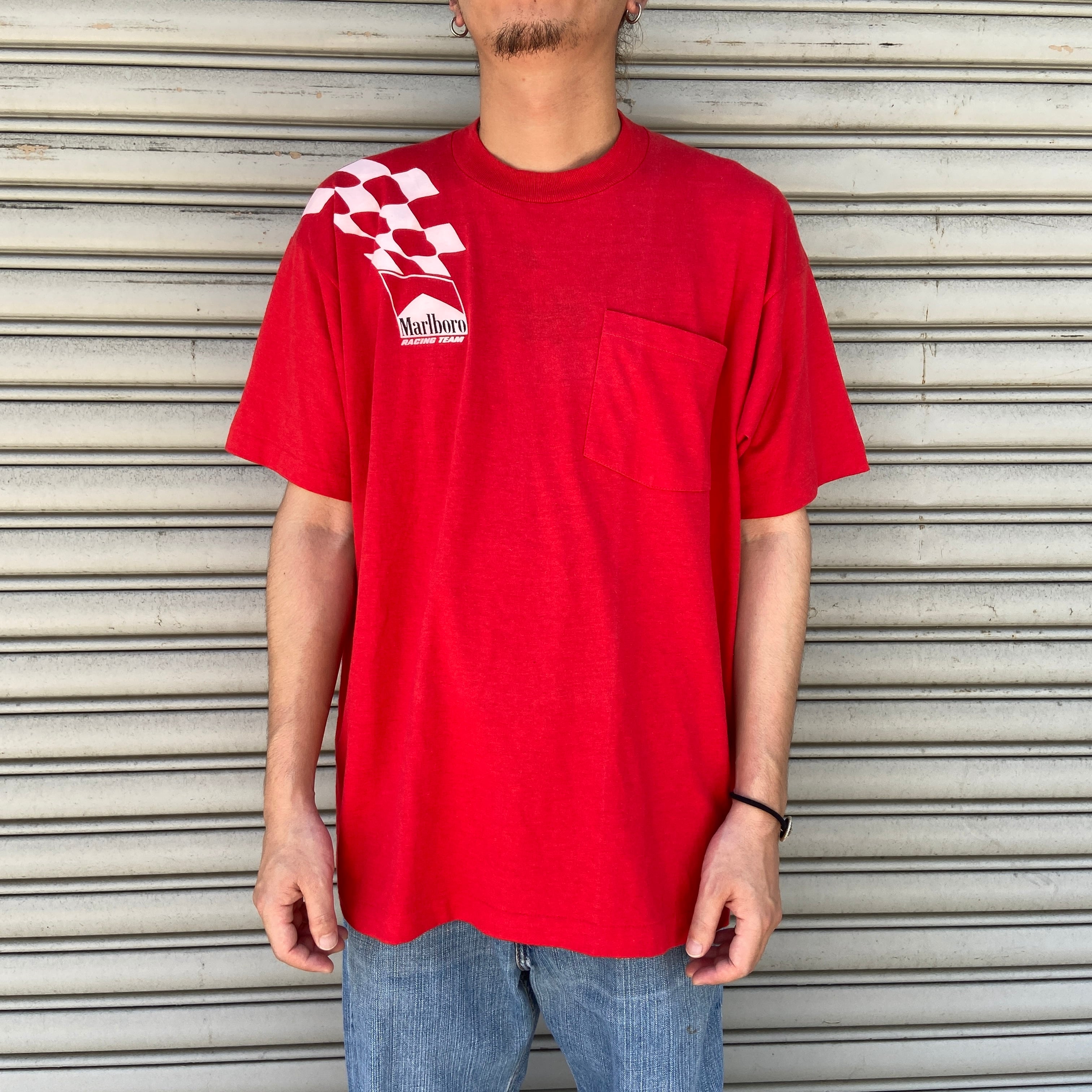 90s Marlboro ポケットTシャツ マルボロレーシング 赤 XL | 古着屋 Uan