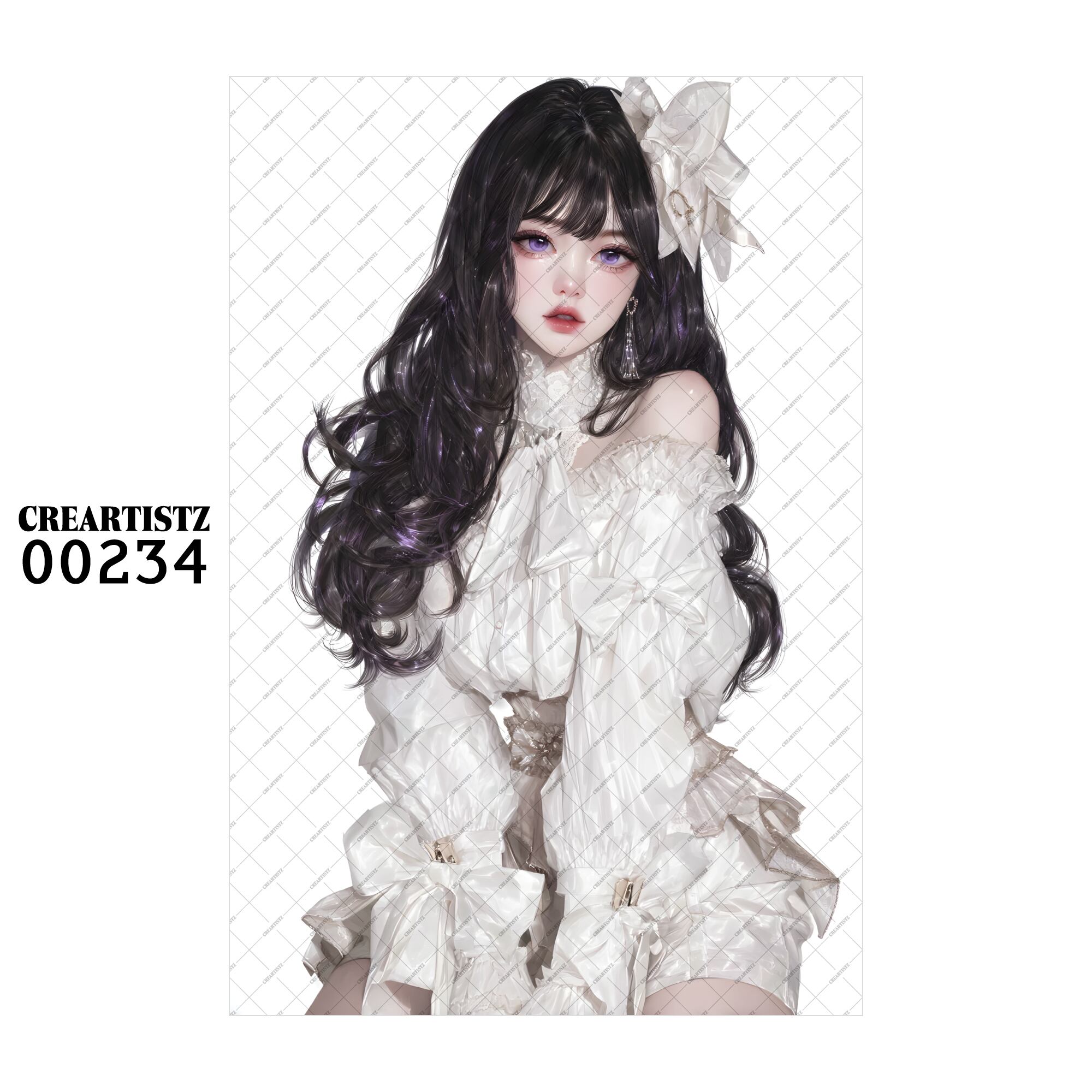 00234 ガール キュート オリジナル ペーパー/ステッカー 4枚セット CREARTISTZ