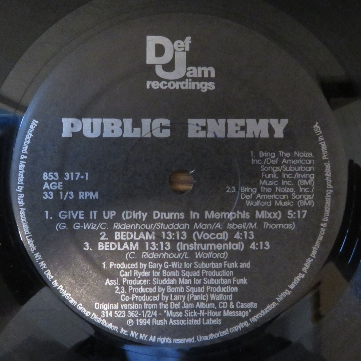 Public Enemy / Give It Up [853 317-1] - 画像4