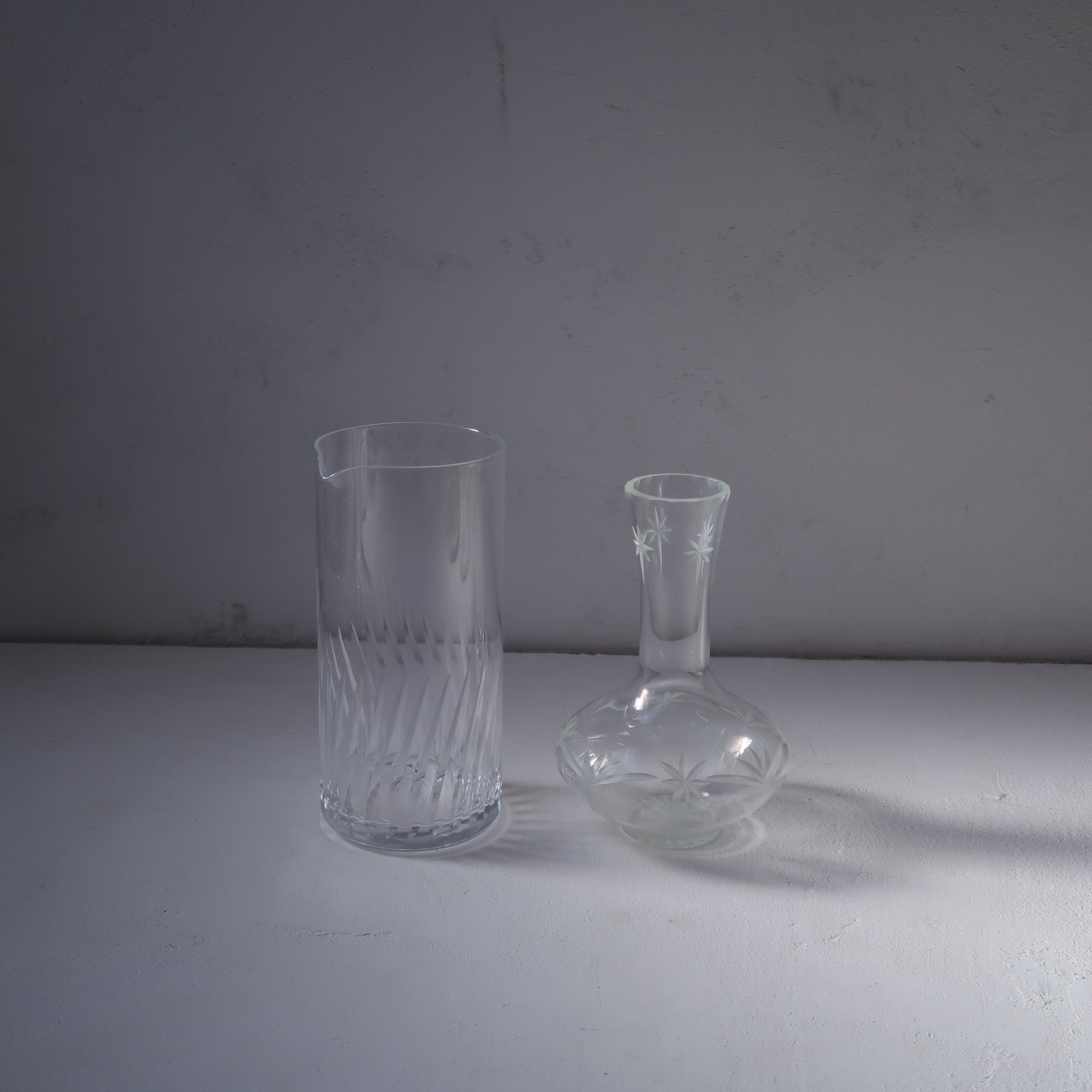 切子の透明花瓶