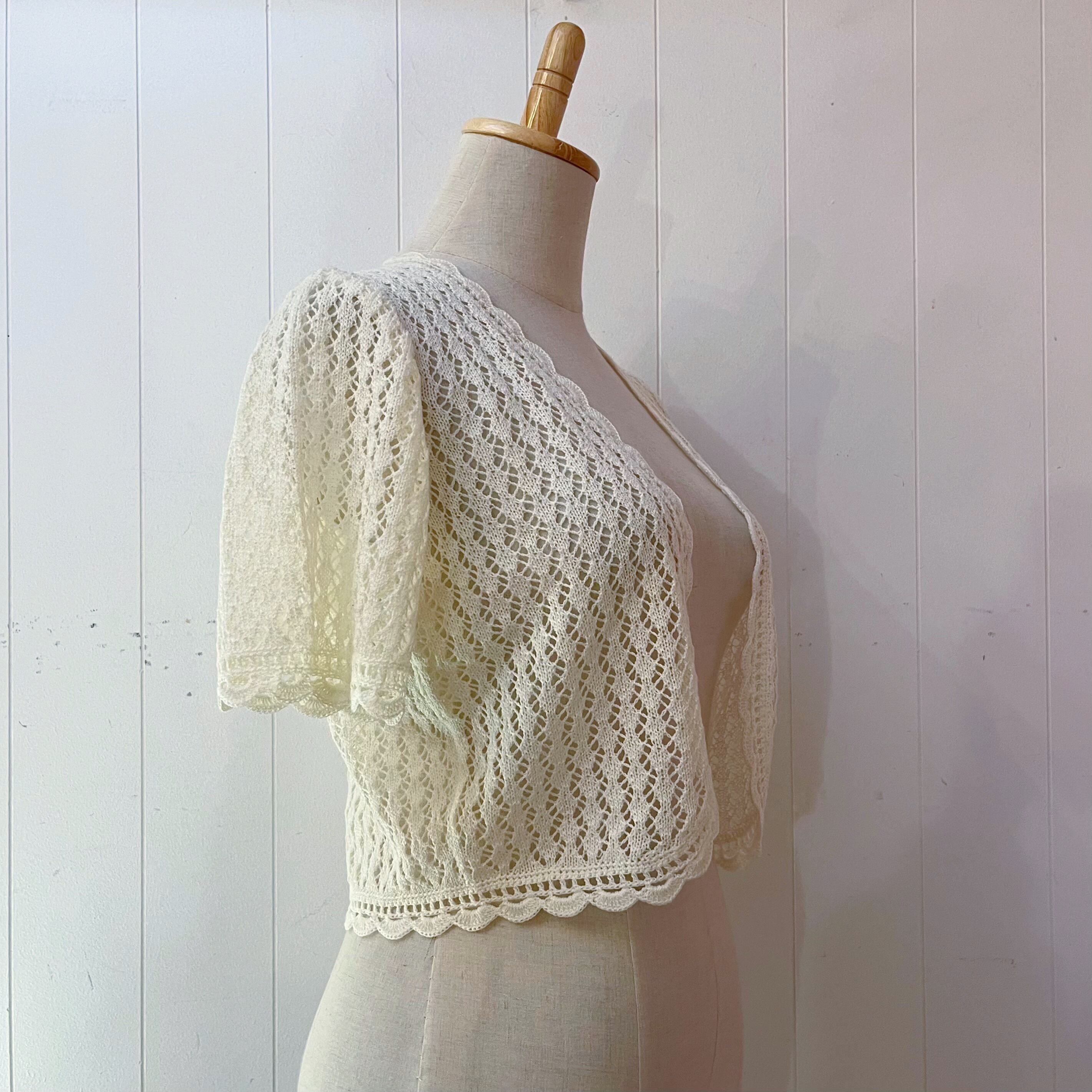cream crochet knit bolero