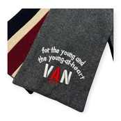 VAN JAC ヴァンヂャケット ロゴ刺繍 スクール マフラー /レッド×ネイビー×ホワイト×チャコール系