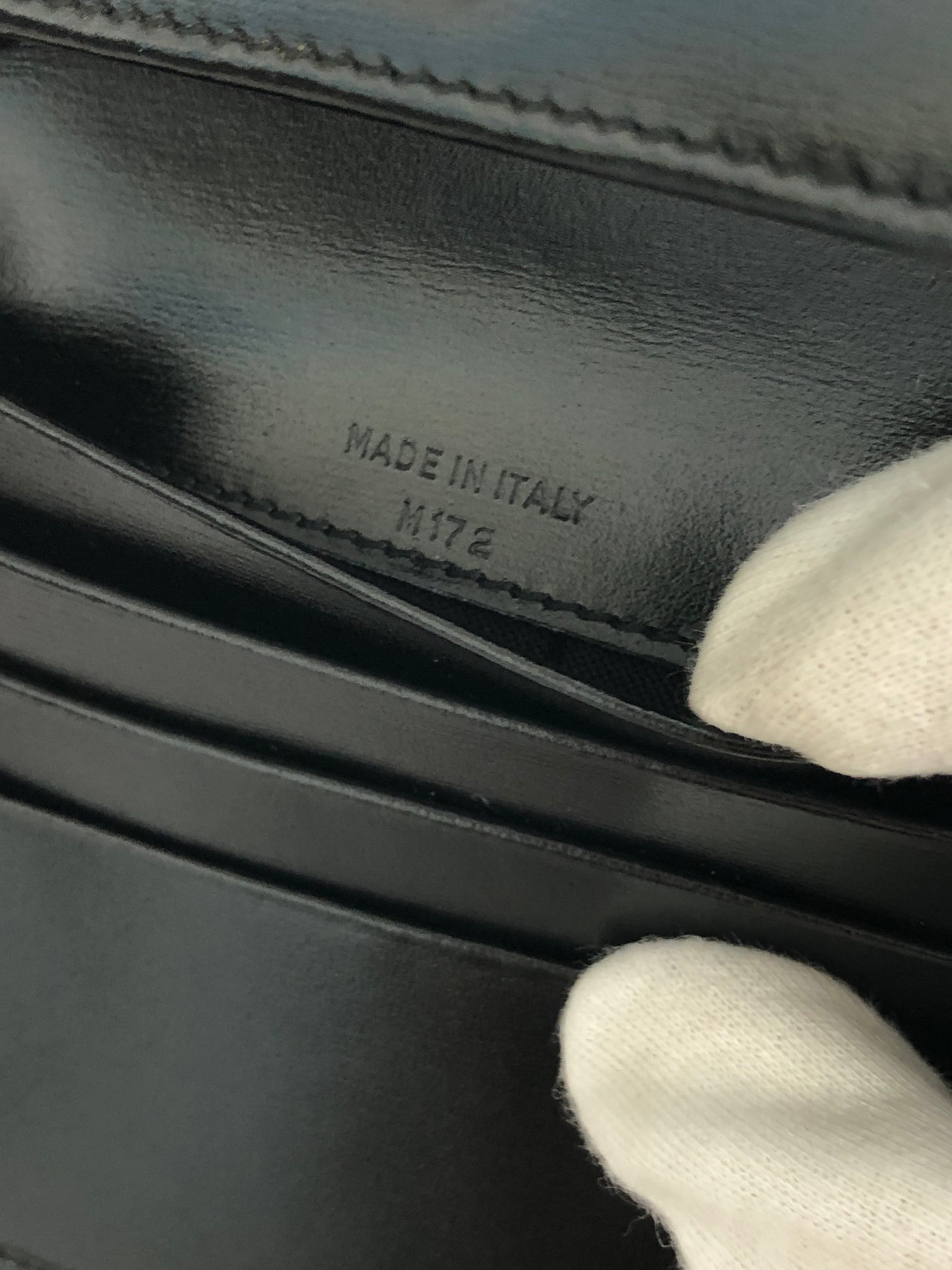 CELINE セリーヌ 財布 ブラック ガンチーニ レザー 3つ折り vintage