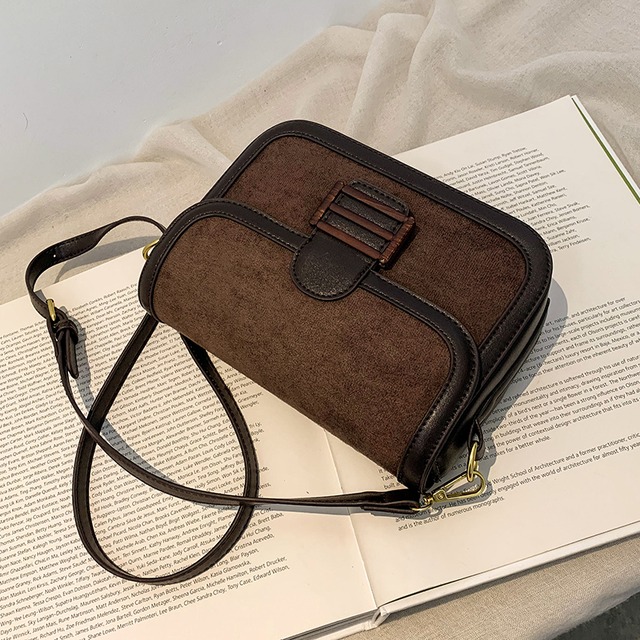 オータムウィンタースタンダード レトロ 秋物 冬物 スクウェア メッセンジャーバッグ 手作りハンドバック43062117866