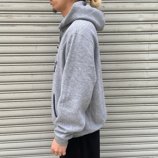 00s ラッセルアスレティック プリントロゴスウェットパーカー グレー L