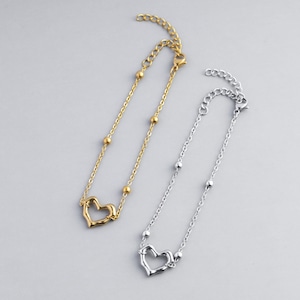 316L heart dots chain bracelet  #b50　☆
