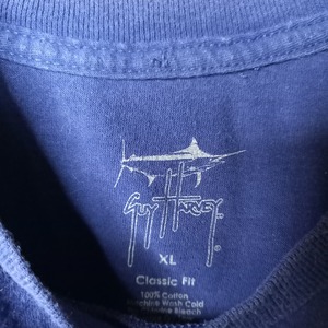 GUY HARVEY 　クルーネック　プリントTシャツ　半袖　ネイビー　XL