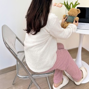 ルームウェア フリース パジャマ セットアップ レディース 秋冬 韓国 部屋着 大人 かわいい おしゃれ ハート柄 ゆったり リラックス 長袖パジャマ ふわふわ もこもこ 大人可愛い 大人女子