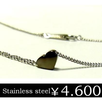 【年始セール】ネックレス ハート レディース チェーン ステンレス ブラック シンプル gns849gun