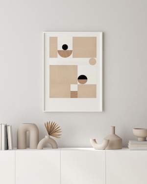 【送料無料】アブストラクト wood 50x70cm サイズ インテリア ポスター北欧 おしゃれ 絵画 壁掛け モダン オーダー【受注生産】