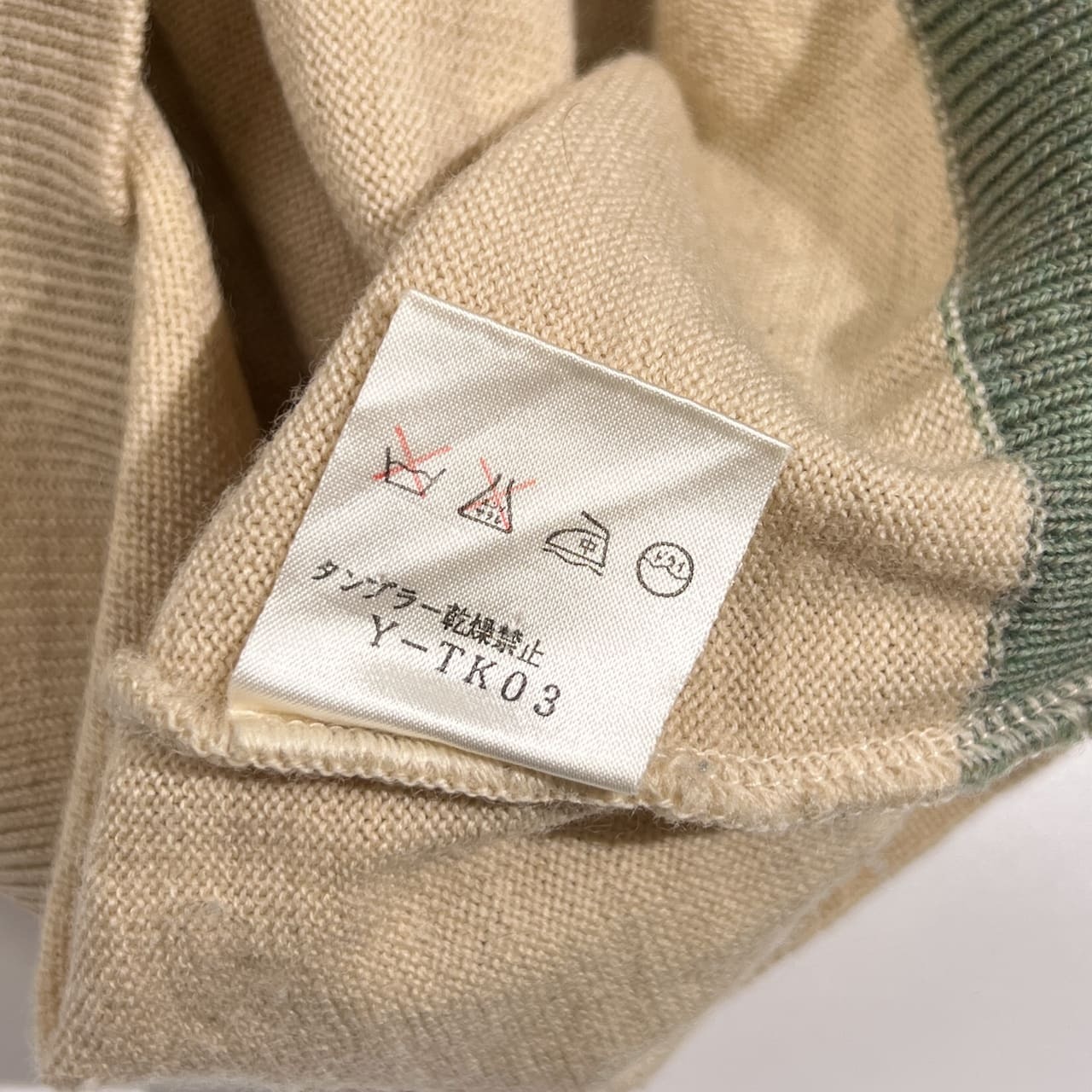 90s Christian Dior Sports クリスチャンディオール 刺繍 ケーブル編み ウール ニット セーター L/バイカラー レディース ゴルフ ビンテージ