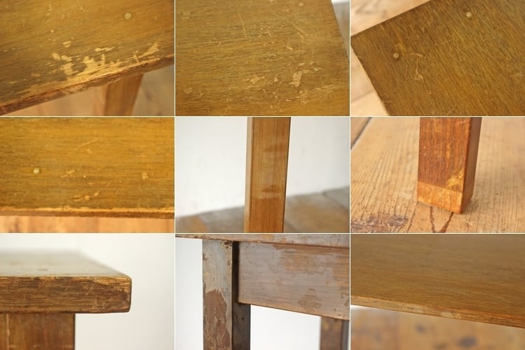 レトロ 作業台 花台 飾り台 展示台 テーブル 机 ラワン材 ナチュラル