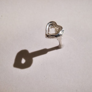 bone HEART body earring straight silver925 16G #LJ21043P  14G #LJ21044P