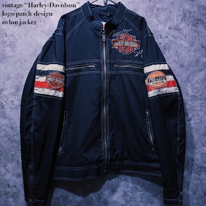【doppio】vintage “Harley-Davidson” logo patch design nylon jacket