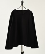 Revertical  V-neck T-shirt with drawstring hem (BLK) RV9121
