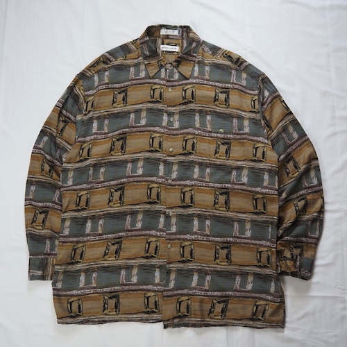 00’s Pierre Cardin 長袖レーヨンシャツ