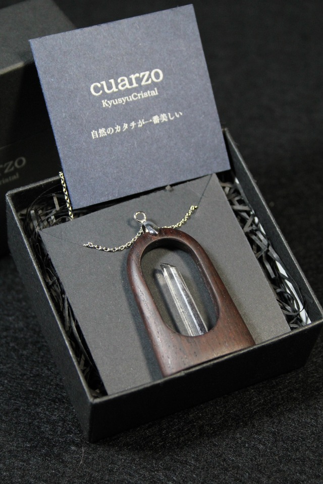 【111】宮崎クリスタル ローズウッドペンダント