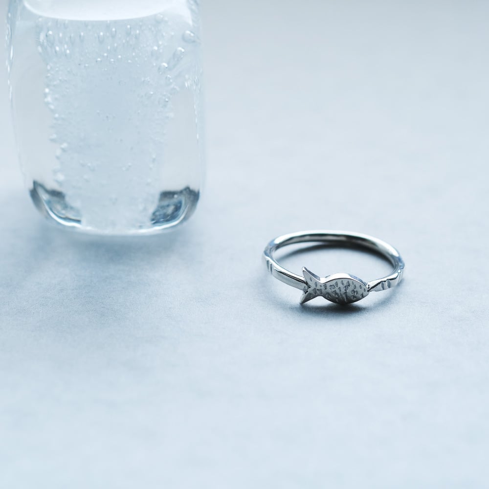 魚 彫刻 リング シルバー925 | クラウドジュエリー(Cloud-jewelry