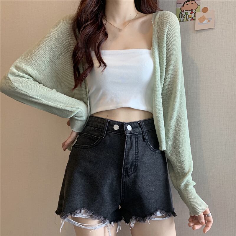 カーディガン薄手サマースタイルジャケット シャツ セーター ロング 夏物 YY-ファッション10509862703