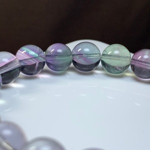 A83.透明☆グラデーションフローライト ブレスレット