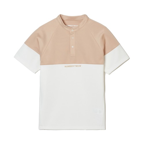 Men's - Bicolor Stretch Stand Collar - Beige
