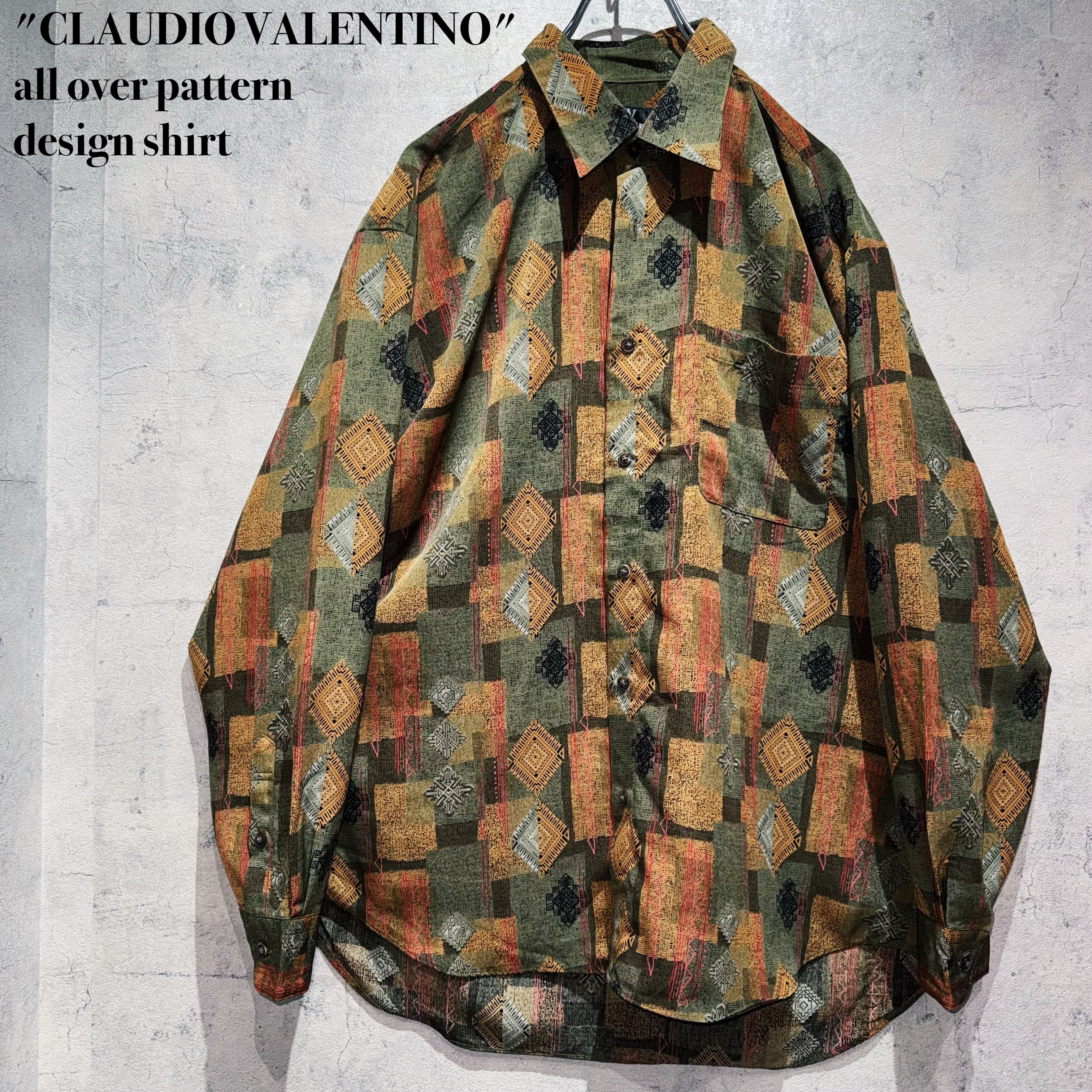 "CLAUDIO VALENTINO"all over pattern design shirt