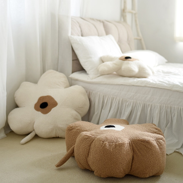 【CUSHION】北欧風フラワー厚手クッション 全3色