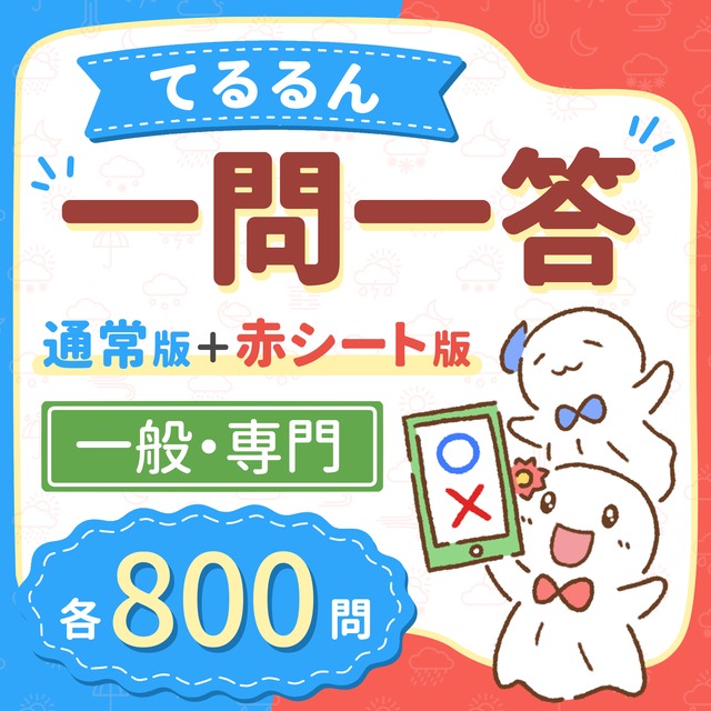 【通常版＋赤シート版セット】てるるん一問一答（一般・専門 全800問）