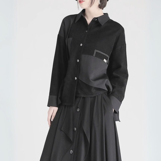 Multi-layered switching shirt C0751