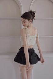 Lace ribbon bare tops