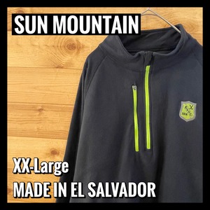 【SUN MOUNTAIN】ハーフジップ フリース ジャケット 刺繍ロゴ ビッグシルエット XXL アメリカ古着