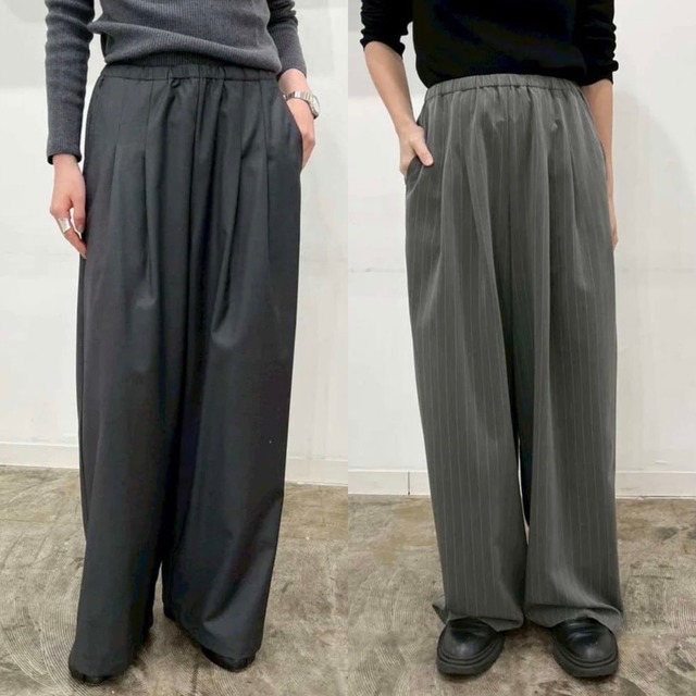 【 HERENCIA 】Tucked Wide Pants